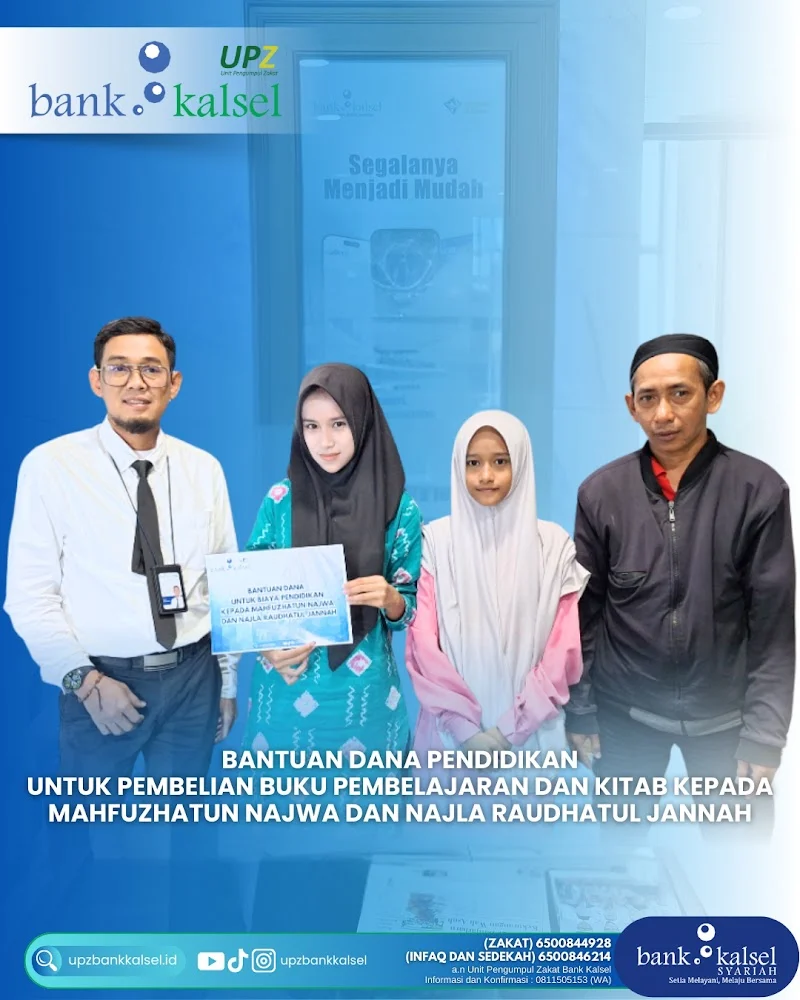 Bank Kalsel Salurkan Bantuan Pendidikan bagi 54 Siswa SMK Maestro Islamic School