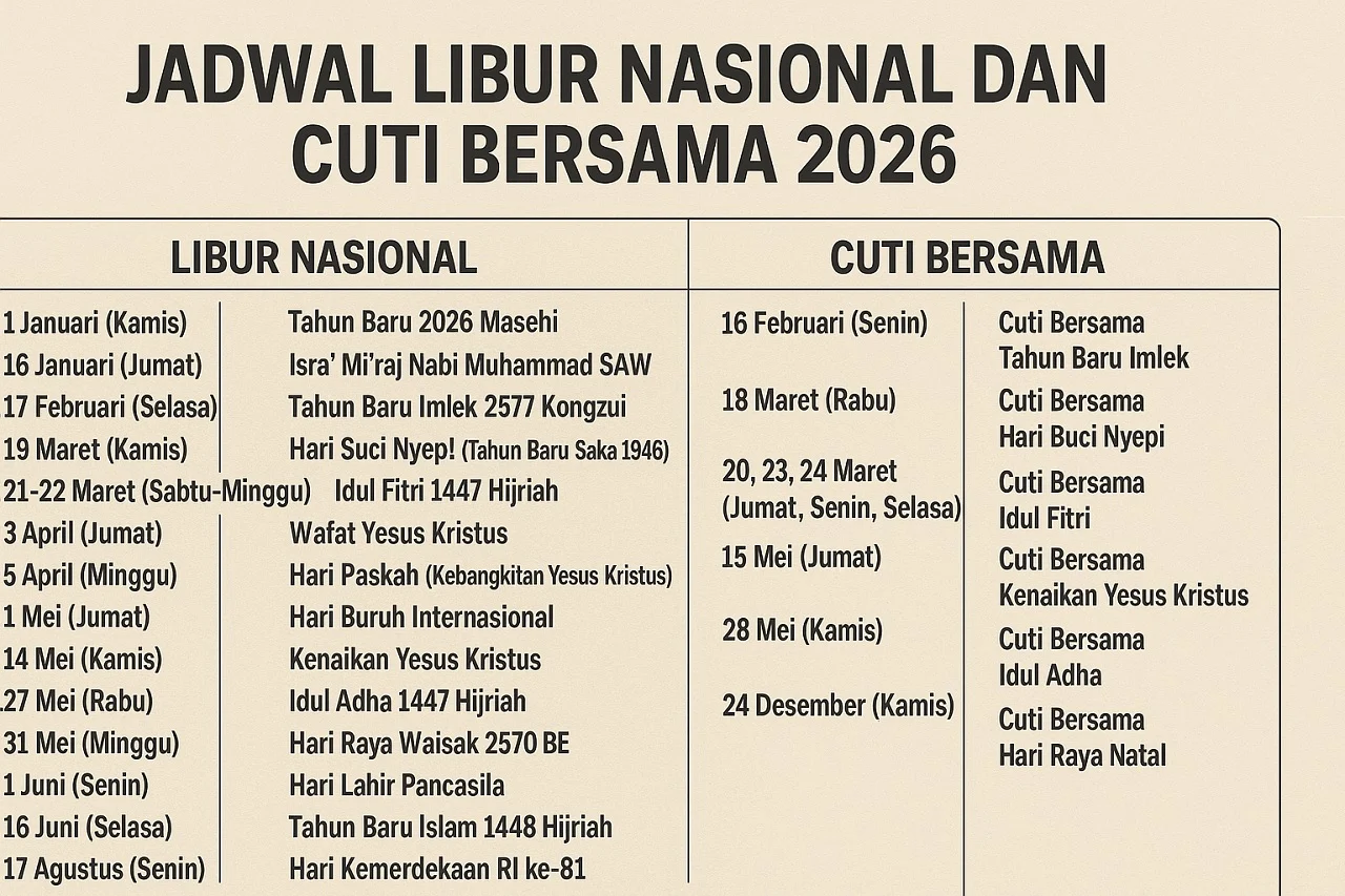 Cek Jadwal Libur Agustus 2026: Apakah 18 Agustus Menjadi Cuti Bersama?
