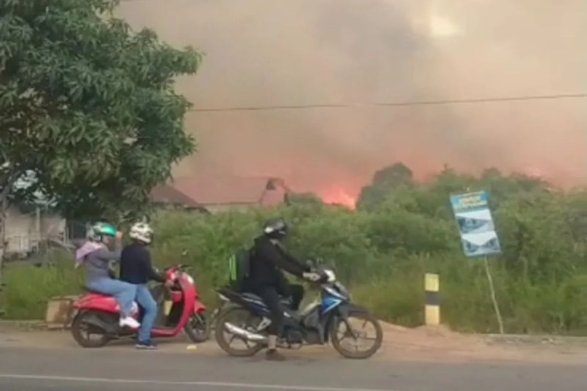 Karhutla Liang Anggang Meluas, Asap Ganggu Pengguna Jalan Trans Kalimantan