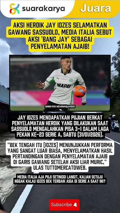 Aksi Heroik Jay Idzes di Serie A: Penyelamatan Ajaib Melawan Bomber Tajam