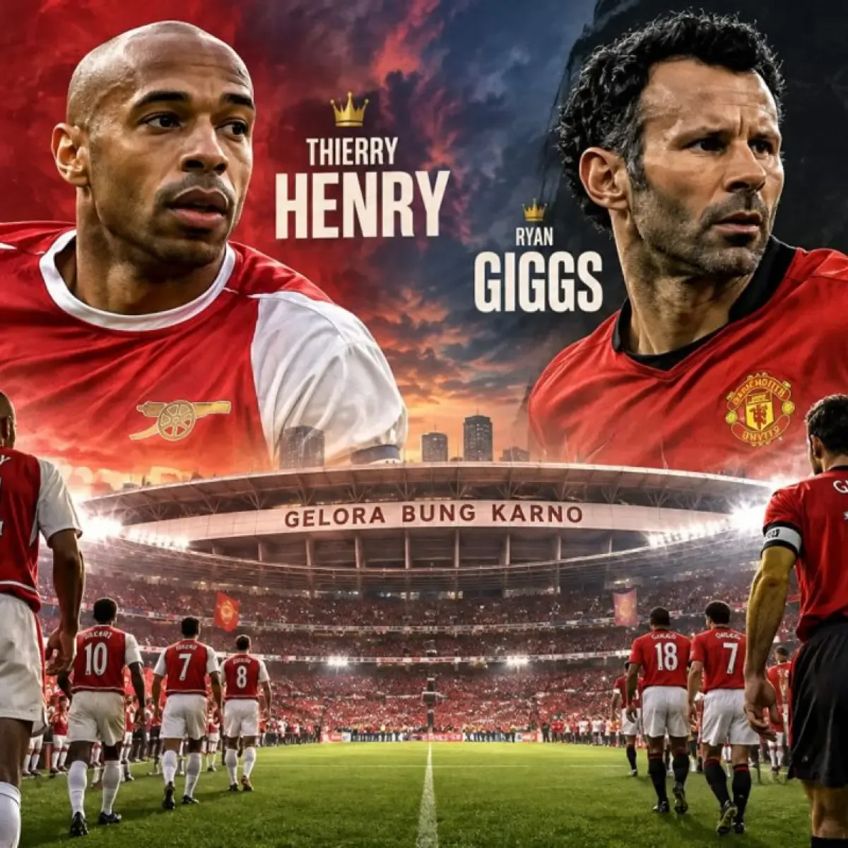 Arsenal Legends dan Manchester United Legends Bertemu di Jakarta