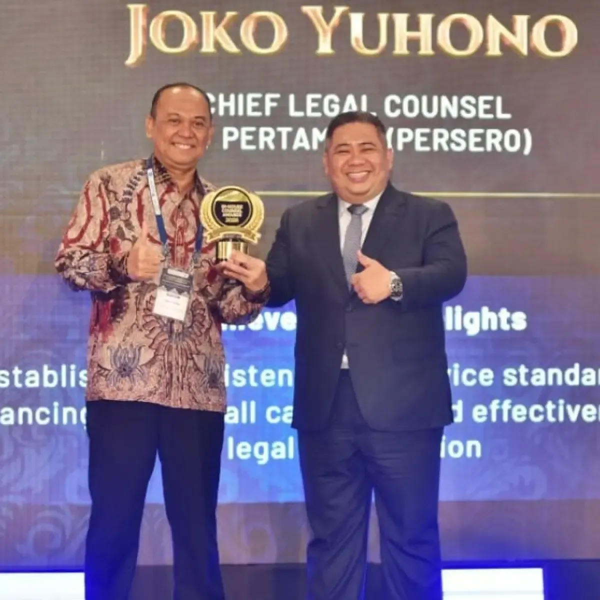 Pertamina Raih Penghargaan IHCSA 2026 untuk Fungsi Hukum